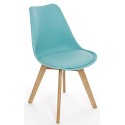 Charles Jacobs Dining/office Chair X2 (pair) In Light Blue With Solid Wood Oak Legs, New Cushioned Contemporary Design For Extra Comfort, Modern Lounge Furniture