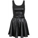 New Womens Plus Size Shinny Wetlook Pvc Skirts Tops Dress 24-26 Wet Look Skater Dress