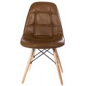 2x Replica Charles Eames Dining/office Chair (pair) With Wooden Legs, New Cushioned Design For Extra Comfort, Modern Lounge Furniture (brown)