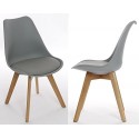 Charles Jacobs Dining/office Chair X2 (pair) In Grey With Solid Wood Oak Legs, New 2015 Cushioned Contemporary Design For Extra Comfort, Modern Lounge Furniture