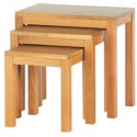 Kettle Interiors Wood Edinburgh Nest Of Tables With Lacquer Finish, Natural