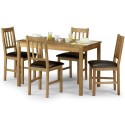 Coxmoor Solid Oak Wood Rectangular Dining Table With 4 Padded Chairs