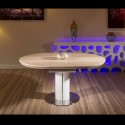 Modern Dining Table White Gloss Round / Oval Extending 1050-1350mm New