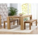 Madrid 2m Solid Oak Dining Table With 2 Solid Oak Benches