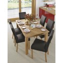Georgia Oak Dining Table & 6 Leather Chairs