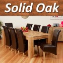 1home Stunning 100% Solid Oak Dining Table Set Oil Finish With Chunky Legs 240cm (table With 8 Chairs)