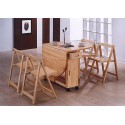 Butterfly Drop Leaf Table With 4 Foldable Chairs