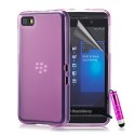 32nd® Crystal Gel Series Case Cover For Blackberry Z10 + Screen Protector And Cleaning Cloth - Pink