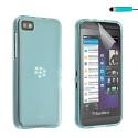 32nd® Crystal Gel Series Case Cover For Blackberry Z10 + Screen Protector And Cleaning Cloth - Blue