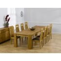 Venice Solid Oak Furniture Extending M Dining Table With 8 Monte Carlo Chairs Set