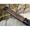 Skyreat Portable Pocket Guitar Practice Tool Gadget 6 String 4 Fret Model For Beginner Black