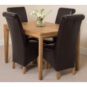 Bevel Solid Oak 120 Dining Room Table And 4 Montana Dining Chairs *available In 4 Colours* (brown)
