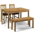 Coxmoor Dining Table - 118cm, Solid Oak - With 2 Chairs And Bench