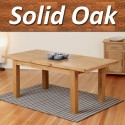 1home 100% Solid Oak Extending Dining Table Room Furniture Extendable 150cm To 195cm (table Only)