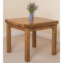 Cotswold Rustic Solid Oak 90 Square Extending Dining Table