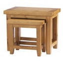 Kettle Interiors Wood Headingley Oak Nest Of Tables With Lacquer Finish, Brown