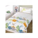 Dinosaur - Natural Stripe Single Bedding
