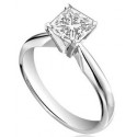 Sgl Certified 0.40ct Si1/g Princess Diamond Solitaire Ring