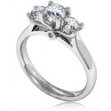1.05ct Si/fg Round Diamond Trilogy Ring