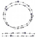 Elegant Diamond & Blue Sapphire Tennis Bracelet