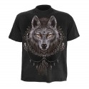 Spiral Wolf Dreams T-shirt  Short Sleeve  Adult Male  Large  Black (tr292600-l)
