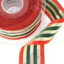 Stripy Candy Christmas Ribbon. 40mm