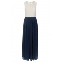 Lace & Beads Embellished Navy Maxi Dress